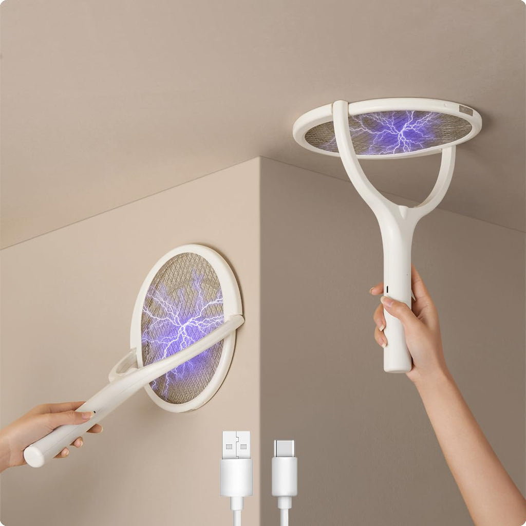GeckoMan Rotating Head Electric Electric Fly Swatter Racket Rechargeable — image 3