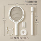 GeckoMan Rotating Head Electric Electric Fly Swatter Racket Rechargeable — image 1