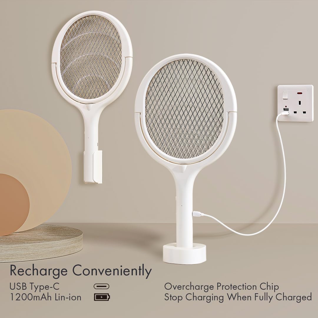 GeckoMan Rotating Head Electric Electric Fly Swatter Racket Rechargeable — image 4