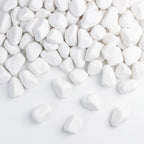 large white cobbles - white decorative pebbles scattered on a clean white background.