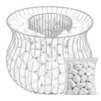 York Gabion Planter Basket filled with white stones, additional bag of white stones included.